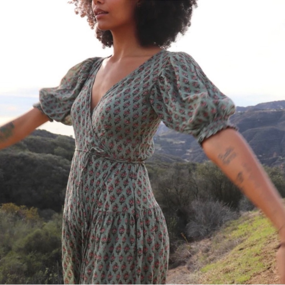 Daughters of India Zuri Dress Sage size extra small